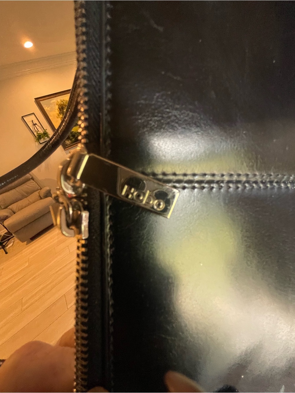 Vintage HOBO Black Leather Double-Handle bag (never used) - Picture 9 of 15